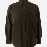 Camisa overshirt masculina de veludo cotelê manga longa plus size verde