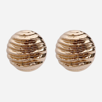Brinco botão orgânico dourado