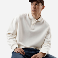 Blusão oversized masculino de moletom com gola off white