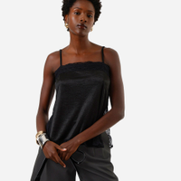 Regata feminina alça fina com renda preta