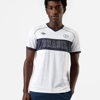 Camiseta esportiva masculina manga curta brasil branca