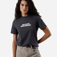 Camiseta feminina de algodão manga curta alcione cinza