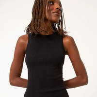 Vestido básico midi decote halter neck preto