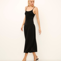 Vestido midi alça fina preto