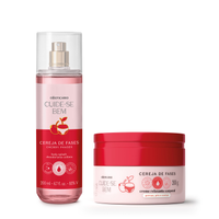 Combo Cuide-se Bem Cereja De Fases: Body Splash 200m + Creme Relaxante Corporal 200ml + Adesivos Secativos Para Espinha