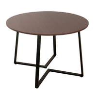 Mesa De Jantar Redonda Rotterdam Amêndoa E Preta 110 Cm