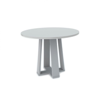 Mesa De Jantar Redonda Com Tampo De Vidro Isabela Off White 100 Cm