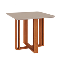 Mesa De Jantar Quadrada Com Tampo Mdf Flora Cinamomo E Off White 95 Cm