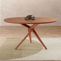 Mesa De Jantar Redonda Com Tampo Laminado Miami Madeira Maciça Imbuia