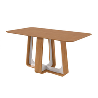 Mesa De Jantar Retangular Com Tampo De Mdf Sintonia Amêndoa E Off White 170 Cm