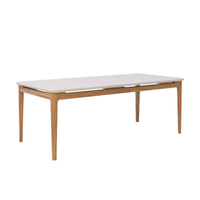 Mesa De Jantar Retangular Com Tampo De Vidro Off White Baoba Cinamomo 210 Cm