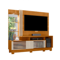 Estante Para Home Theater E Tv Até 60 Polegadas Com Pés Frizz Cinamomo E Off White