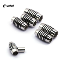 10pcs 5/6mm Tube Stainless Steel Magnetic Clasps For Leather Bracelet Stainless Steel Clasp Connectors Closure Jewelry Making