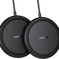 15W Max Fast Wireless Charging Pad 2-Pack for iPhone 17/16/15/14/13/12, Samsung Galaxy S24/S23/S22, AirPods