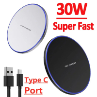 Wireless Phone Charger Base For iPhone 16 15 14 13 Pro XS Max Samsung S23/S22 Xiaomi Induction 30W Fast Wireless Charging Pad