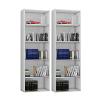 Kit 2 Estantes Livreiro Multiuso 4 Prateleiras Luiza Branco - AJL Móveis