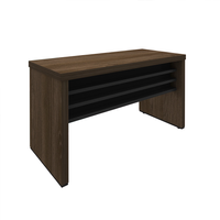 Mesa De Escritório Executiva Marrom E Preta 136 Cm