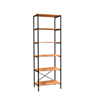 Estante Trento Madeira E Preta 180 Cm