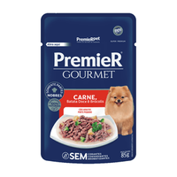 Ração Úmida Premier Gourmet Cães Adultos Porte Pequeno Carne, Batata Doce e Brócolis - 85 g