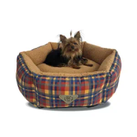 Cama Hexa Xadrez Bichinho Chic Marrom