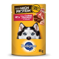 Ração Úmida Pedigree Sachê High Protein Cães Adultos Carne e Frango - 85g