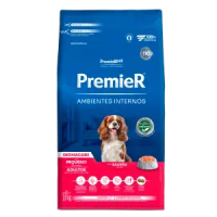 Ração Premier Ambientes Internos Dermacare Cães Adultos Raças Pequenas Salmão