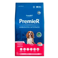 Ração Premier Ambientes Internos Dermacare Cães Adultos Raças Pequenas Salmão