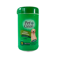 Lenço Umedecido Cães e Gatos Filhotes Pet Clean - 75 unidades