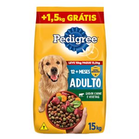 Ração Pedigree Cães Adultos Raças Médias e Grandes Carne e Vegetais