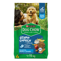Ração Dog Chow Cães Filhotes Médios e Grandes Carne, Frango e Arroz