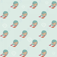 Papel de Parede Infantil Sereia Menina