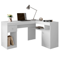 Mesa De Computador Com Porta E Gaveta Nilo Branco Fosco