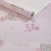 Papel De Parede Vinilico Lavavel Infantil Para Menina Rosa
