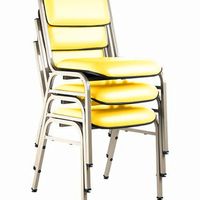 Kit com 3 Cadeiras para Auditórios Linha Hotel Smart Amarelo