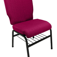 01 Cadeira para Igrejas c/ Porta Biblía e Porta Cálice Rosa