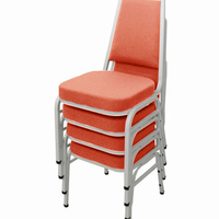 Kit com 4 Cadeiras Empilháveis Linha Hotel Plus Vermelho