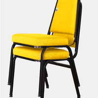 02 Cadeiras Empilhável para Hotelaria Linha Hotel Jersey Amarelo