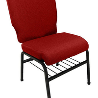 01 Cadeira para Igrejas c/ Porta Biblía e Porta Cálice Vermelho