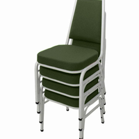 Kit com 4 Cadeiras Empilháveis Linha Hotel Plus Verde
