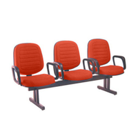 Cadeira para Igrejas Evangélicas em Longarina com 03 lugares Linha Blenda Vermelho