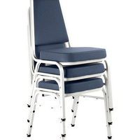 Kit com 3 Cadeiras Empilháveis Linha Hotel Plus Azul