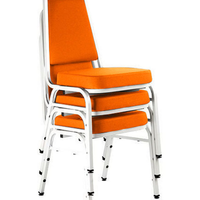 Kit com 3 Cadeiras Empilháveis Linha Hotel Plus Laranja