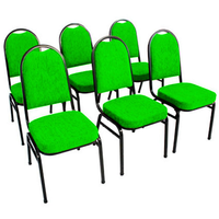 Kit com 6 Cadeiras para Auditórios Linha Hotel Verde