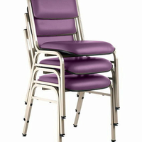 Kit com 3 Cadeiras para Auditórios Linha Hotel Smart Roxo