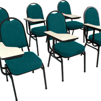 Kit com 6 Cadeiras Universitária para Auditórios Linha Hotel Verde
