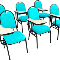Kit com 6 Cadeiras Universitária para Auditórios Linha Hotel Verde