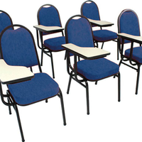 Kit com 6 Cadeiras Universitária para Auditórios Linha Hotel Azul