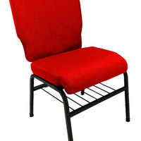 01 Cadeira para Igrejas c/ Porta Biblía e Porta Cálice Vermelho