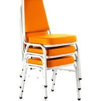 Kit com 3 Cadeiras Empilháveis Linha Hotel Plus Laranja