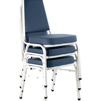 Kit com 3 Cadeiras Empilháveis Linha Hotel Plus Azul